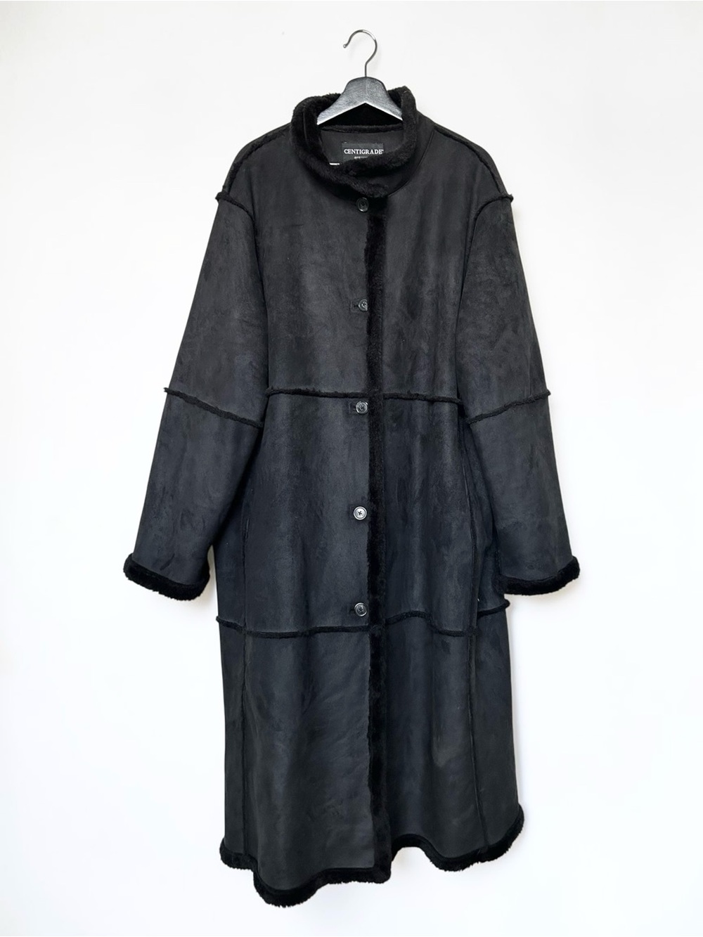 Centigrade Vintage Black Faux Shearling Coat Size 2X